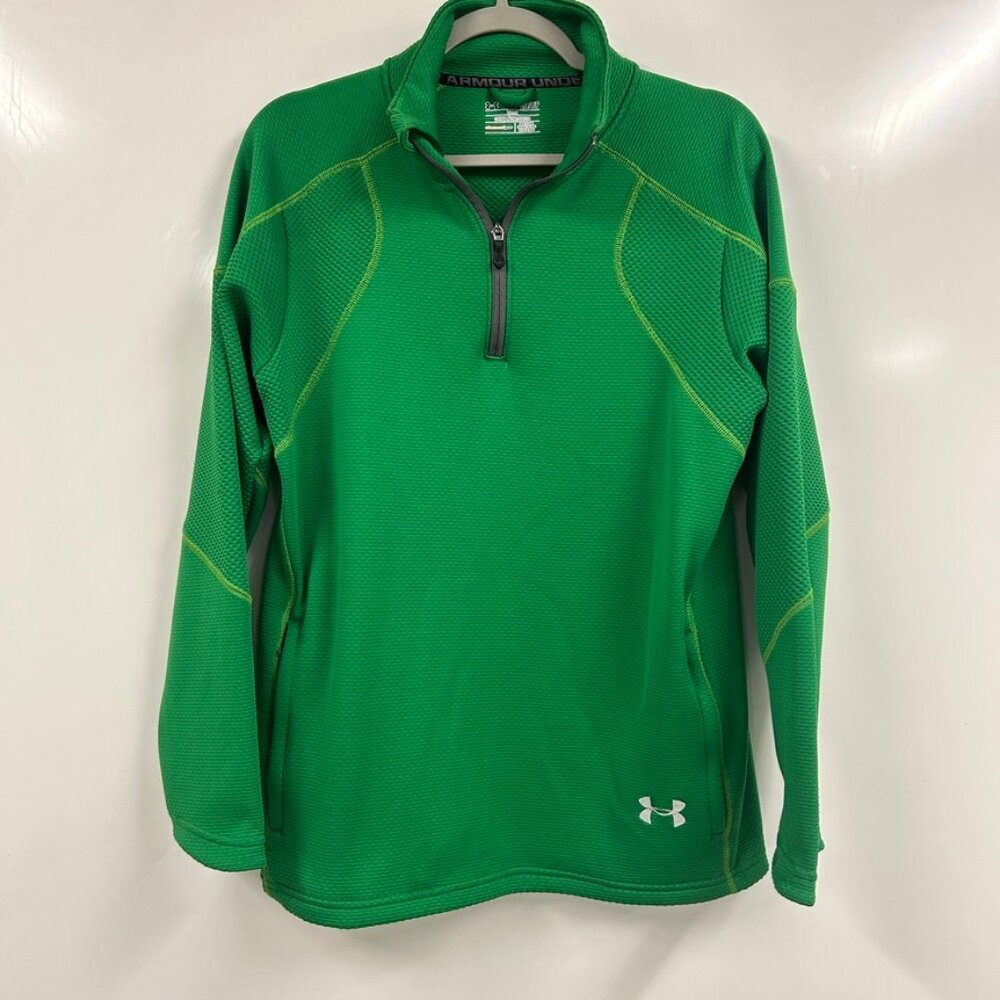 Under Armour Small Green‎ 3/4 Zip Pullover | Athletic Performance Activewear Top